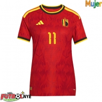 Camiseta Bélgica Jeremy Doku #11 Primera Equipación para mujer Mundial 2026 manga corta